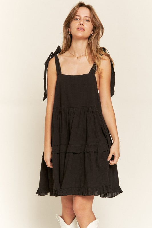 Square neck ruffle dress - Tigbul's Variety Fashion Shop