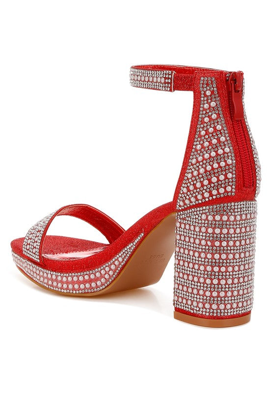Mejuri Rhinestones And Pearl Embellished Sandals - Tigbul's Variety Fashion Shop
