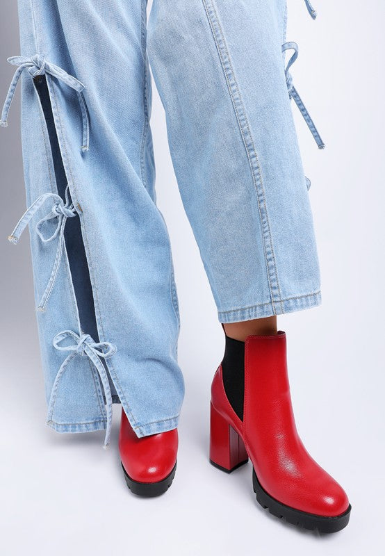 High Block Heel Chelsea Boots - Tigbul's Variety Fashion Shop