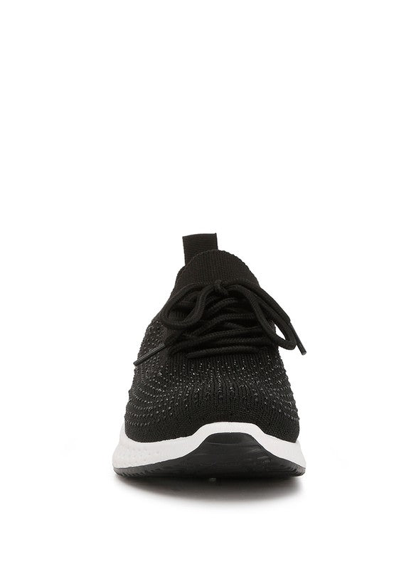 Elizha Stud Embellished Lace Up Sneakers - Tigbul's Variety Fashion Shop