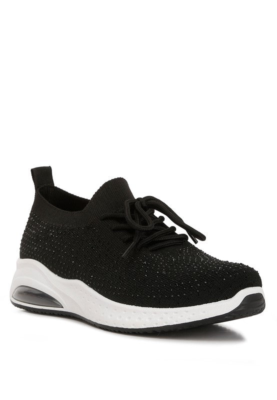 Elizha Stud Embellished Lace Up Sneakers - Tigbul's Variety Fashion Shop
