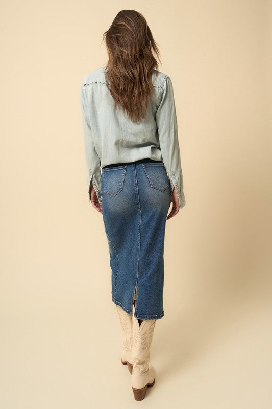 CROSSOVER MIDI SKIRT - Tigbul's Variety Fashion Shop