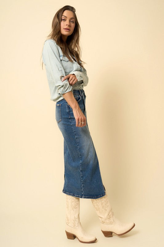 CROSSOVER MIDI SKIRT - Tigbul's Variety Fashion Shop