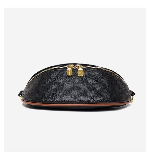 Myra Quilted Leather Crescent Sling Bag - Tigbul's Variety Fashion Shop