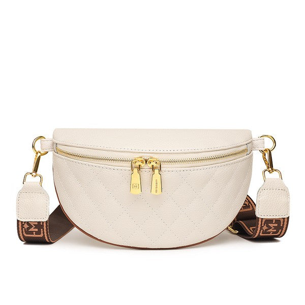 Myra Quilted Leather Crescent Sling Bag - Tigbul's Variety Fashion Shop