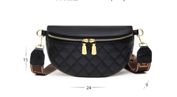 Myra Quilted Leather Crescent Sling Bag - Tigbul's Variety Fashion Shop
