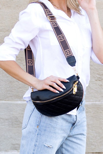 Myra Quilted Leather Crescent Sling Bag - Tigbul's Variety Fashion Shop