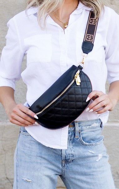 Myra Quilted Leather Crescent Sling Bag - Tigbul's Variety Fashion Shop