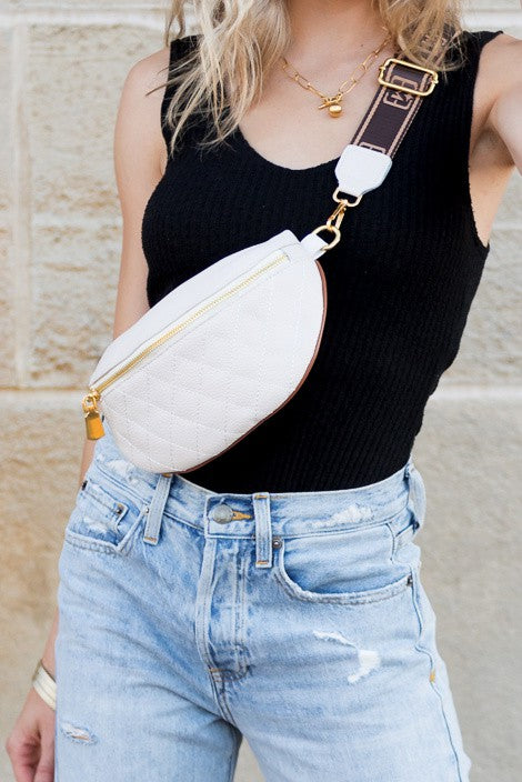 Myra Quilted Leather Crescent Sling Bag - Tigbul's Variety Fashion Shop