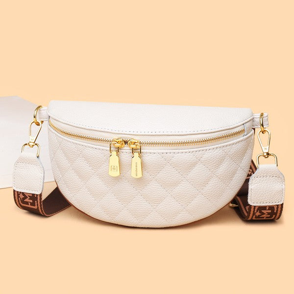 Myra Quilted Leather Crescent Sling Bag - Tigbul's Variety Fashion Shop