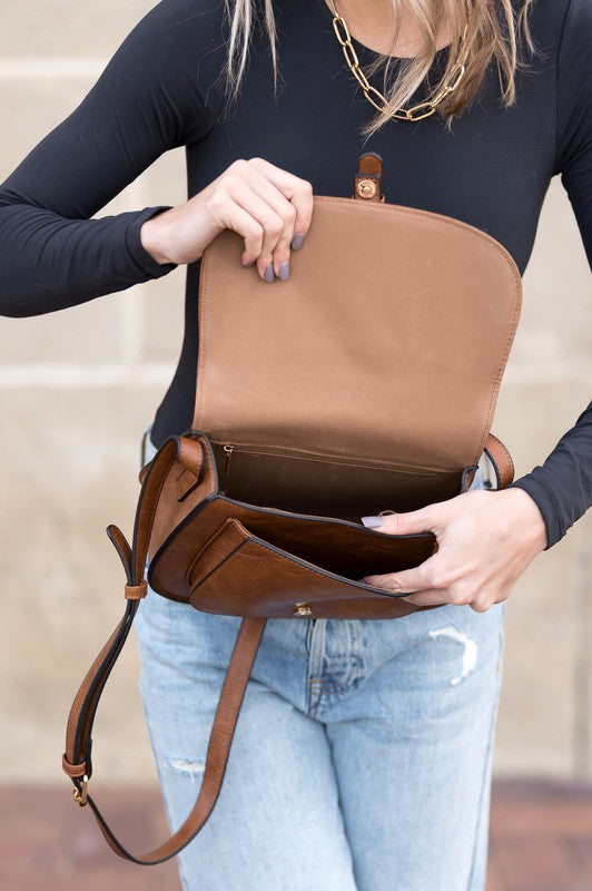 Blair Foldover Buckle Crossbody - Tigbul's Variety Fashion Shop