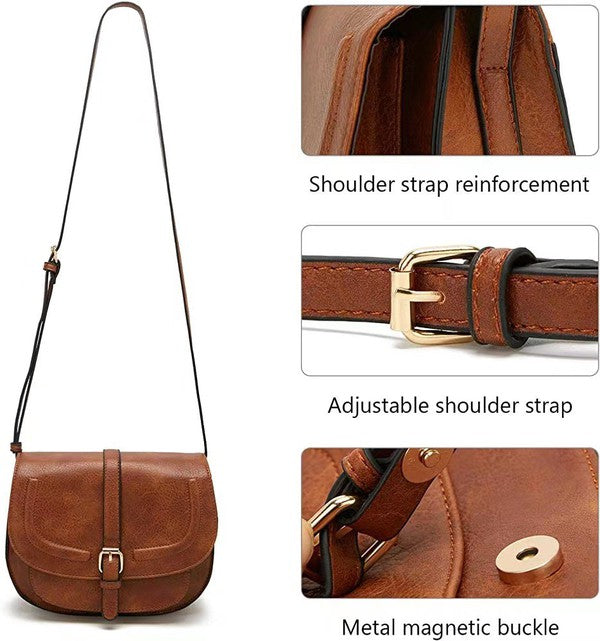 Blair Foldover Buckle Crossbody - Tigbul's Variety Fashion Shop