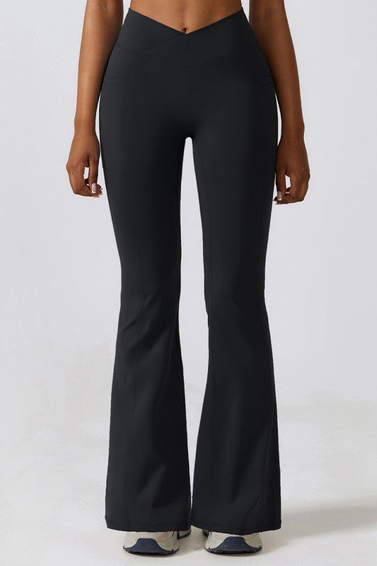 Casual buttock lift yoga flared pants - Tigbul's Variety Fashion Shop