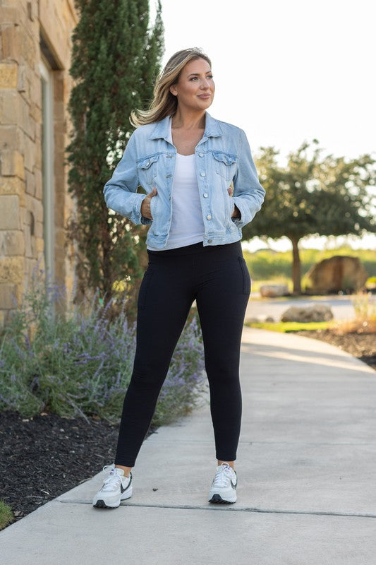 Black FULL LENGTH Leggings with POCKETS - Tigbul's Variety Fashion Shop