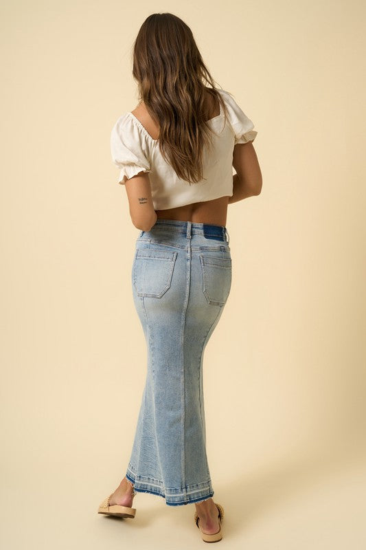 Mermaid Maxi Denim Skirt - Tigbul's Variety Fashion Shop