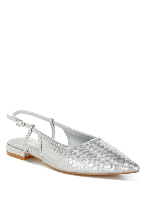 Kurina Metallic Woven Slingback Sandals - Tigbul's Variety Fashion Shop