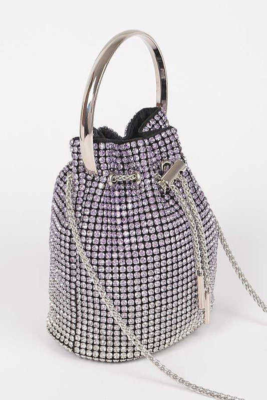 Rhinestone Top Handle Crossbody Swing Clutch Bag - Tigbul's Variety Fashion Shop
