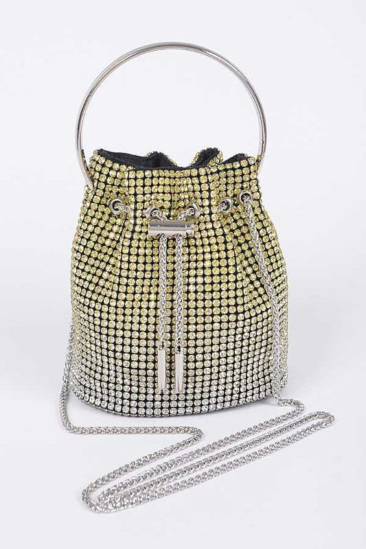 Rhinestone Top Handle Crossbody Swing Clutch Bag - Tigbul's Variety Fashion Shop