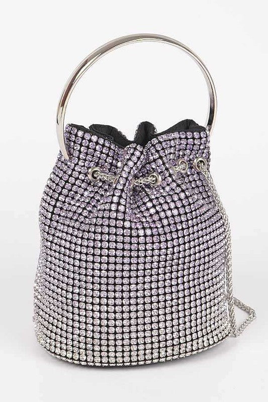 Rhinestone Top Handle Crossbody Swing Clutch Bag - Tigbul's Variety Fashion Shop