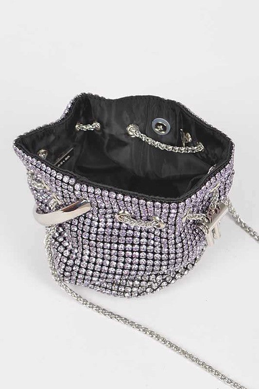 Rhinestone Top Handle Crossbody Swing Clutch Bag - Tigbul's Variety Fashion Shop