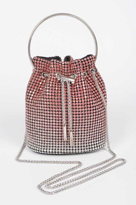Rhinestone Top Handle Crossbody Swing Clutch Bag - Tigbul's Variety Fashion Shop