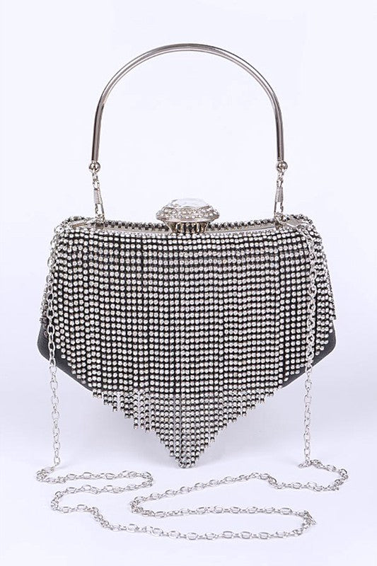 Fringe Rhinestone Box Clutch Bag - Tigbul's Variety Fashion Shop