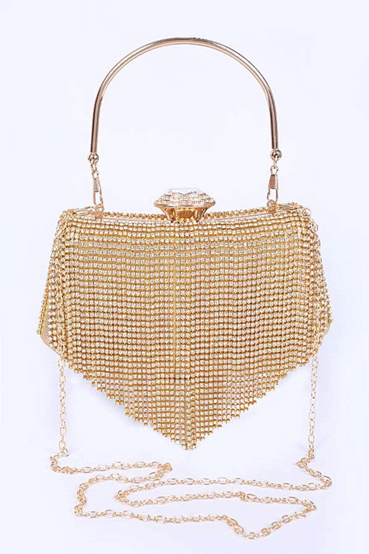 Fringe Rhinestone Box Clutch Bag - Tigbul's Variety Fashion Shop