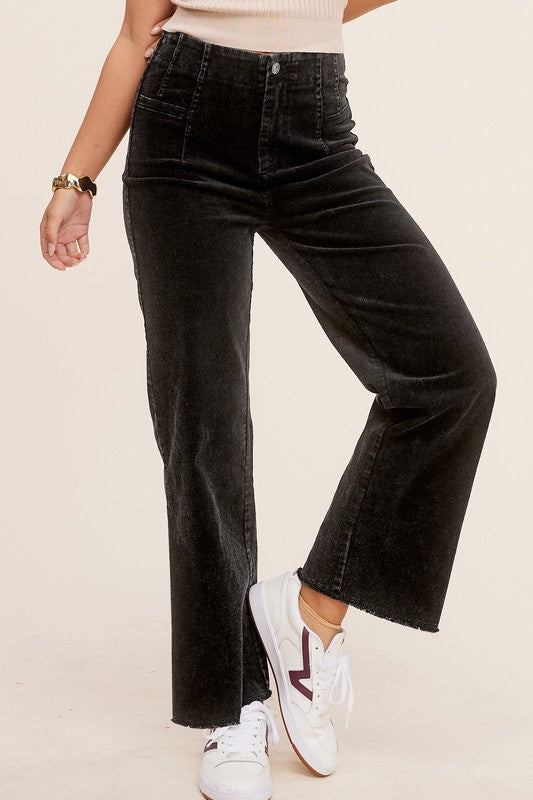 Candice Mineral Washed Corduroy Jean Pants - Tigbul's Variety Fashion Shop