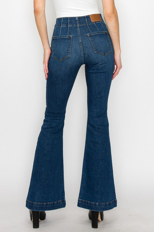PLUS SIZE - HIGH RISE MODERN FLARE JEANS - Tigbul's Variety Fashion Shop