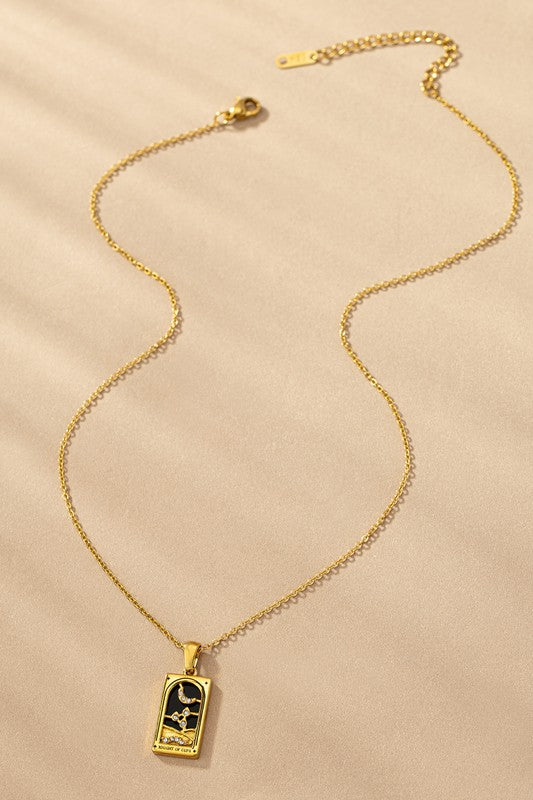 water proof TARROT CARD NATURAL STONE NECKLACE - Tigbul's Variety Fashion Shop