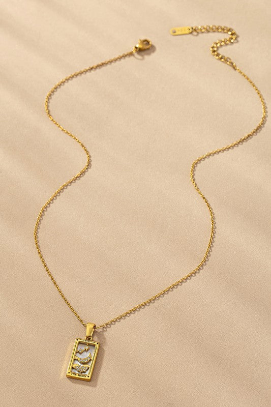 water proof TARROT CARD NATURAL STONE NECKLACE - Tigbul's Variety Fashion Shop