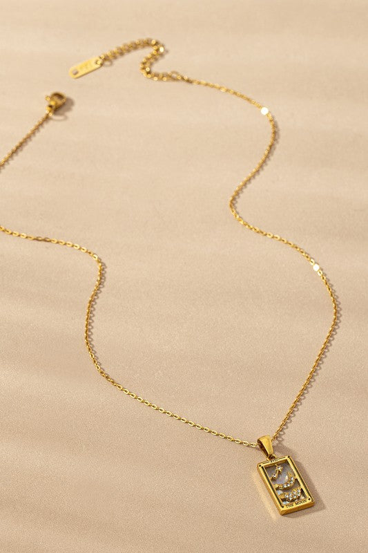 water proof TARROT CARD NATURAL STONE NECKLACE - Tigbul's Variety Fashion Shop