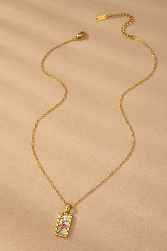 water proof TARROT CARD NATURAL STONE NECKLACE - Tigbul's Variety Fashion Shop