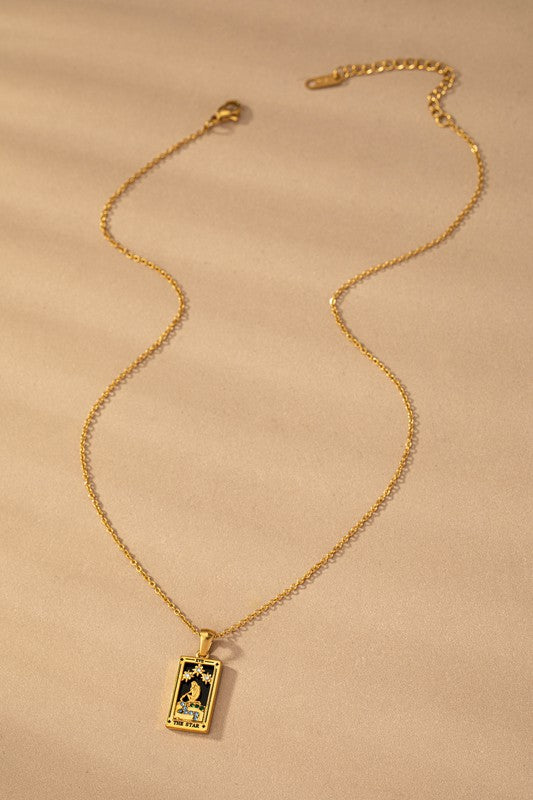 water proof TARROT CARD NATURAL STONE NECKLACE - Tigbul's Variety Fashion Shop