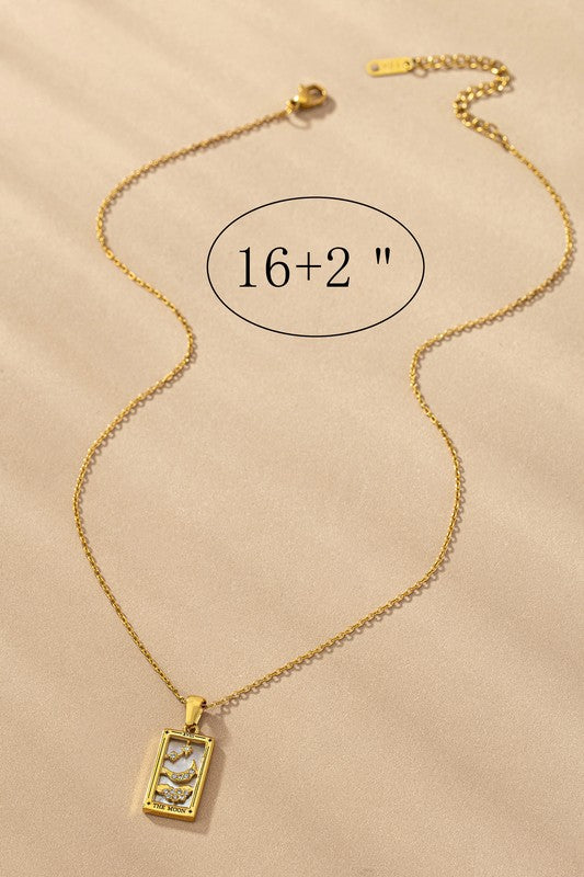 water proof TARROT CARD NATURAL STONE NECKLACE - Tigbul's Variety Fashion Shop