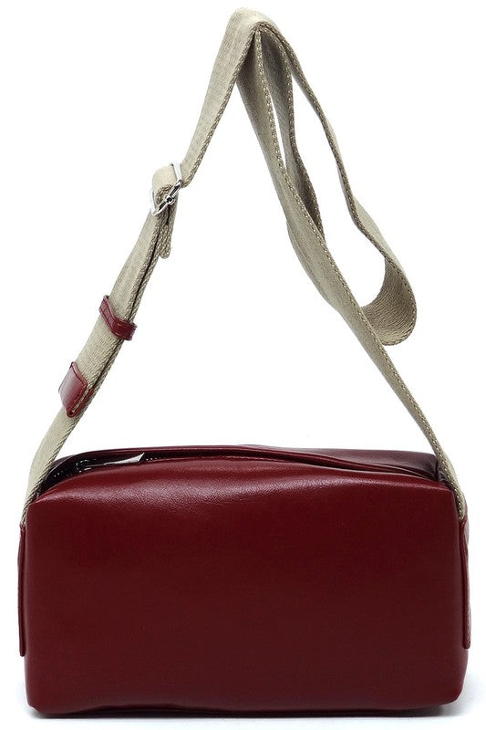 Wide Guitar Strap Boxy Crossbody Bag - Tigbul's Variety Fashion Shop