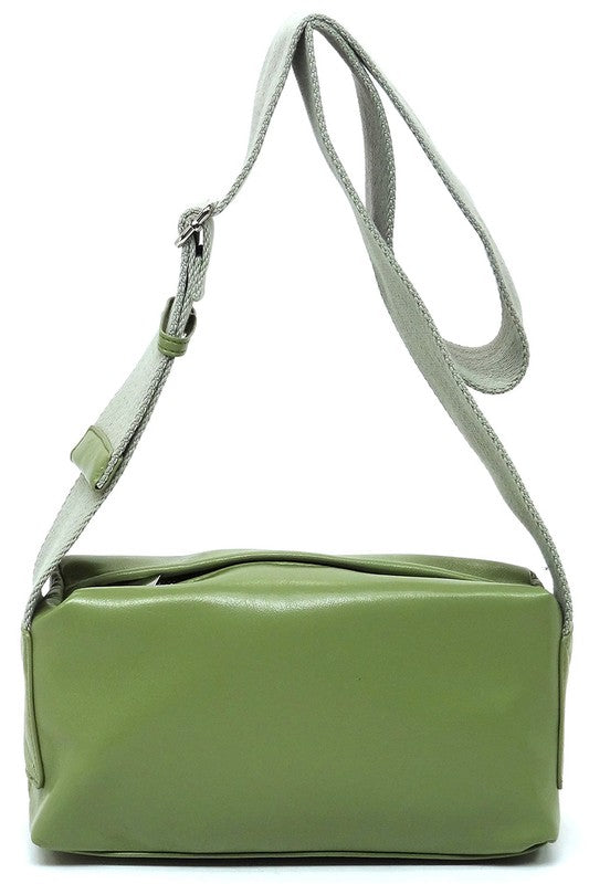 Wide Guitar Strap Boxy Crossbody Bag - Tigbul's Variety Fashion Shop