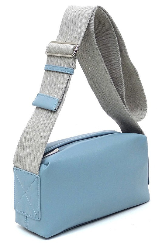 Wide Guitar Strap Boxy Crossbody Bag - Tigbul's Variety Fashion Shop