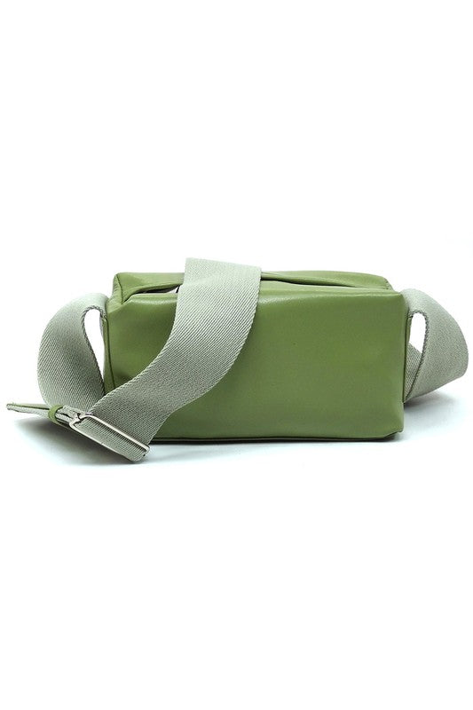 Wide Guitar Strap Boxy Crossbody Bag - Tigbul's Variety Fashion Shop