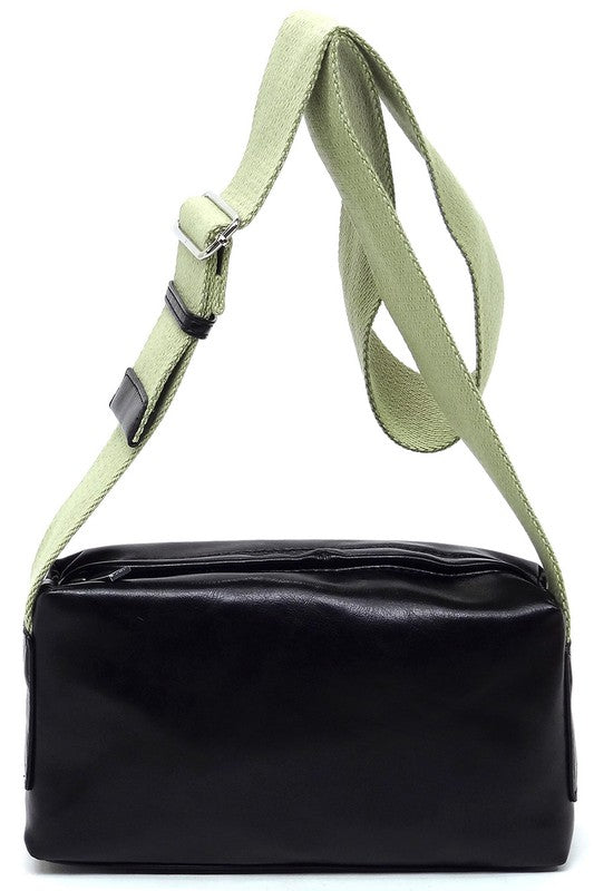 Wide Guitar Strap Boxy Crossbody Bag - Tigbul's Variety Fashion Shop