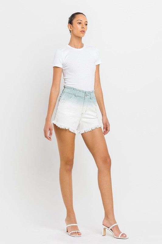 Super High Rise Paperbag Waistband Ombre Shorts - Tigbul's Variety Fashion Shop