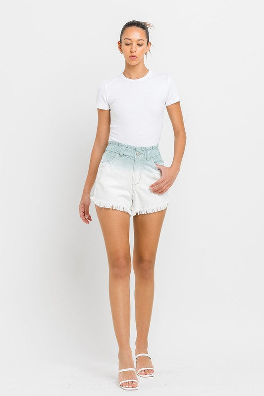 Super High Rise Paperbag Waistband Ombre Shorts - Tigbul's Variety Fashion Shop