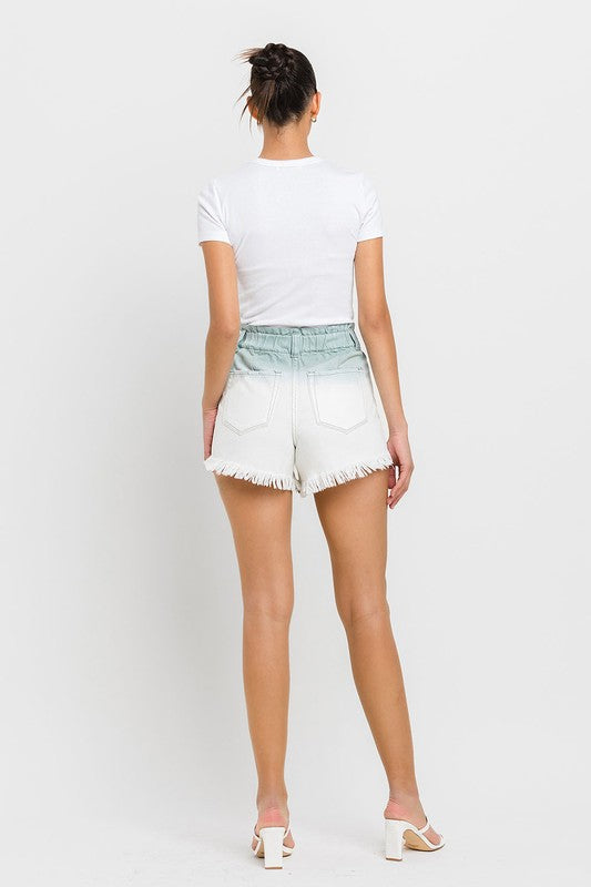 Super High Rise Paperbag Waistband Ombre Shorts - Tigbul's Variety Fashion Shop
