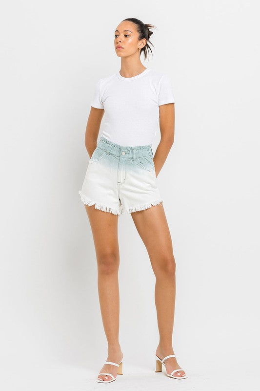 Super High Rise Paperbag Waistband Ombre Shorts - Tigbul's Variety Fashion Shop