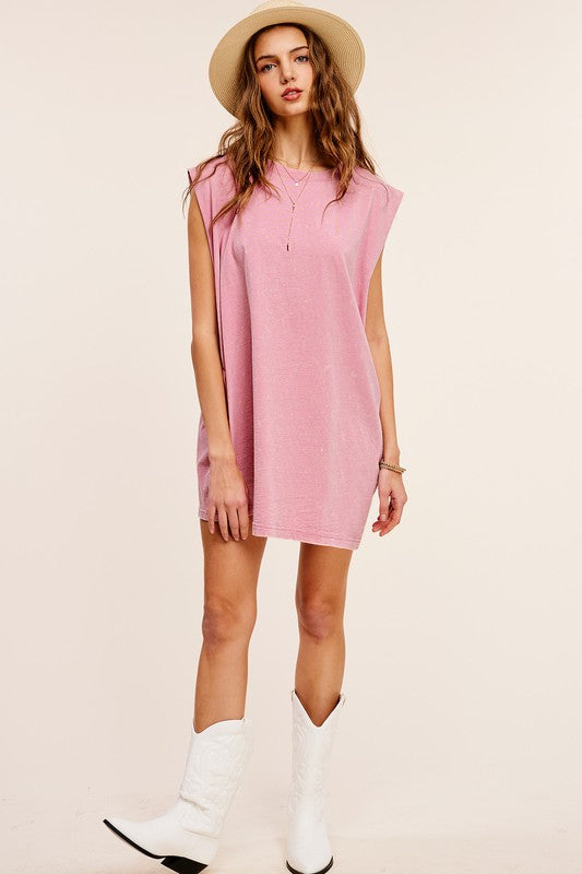 Mineral Washed Sleeveless Dress with Side Pockets - Tigbul's Variety Fashion Shop