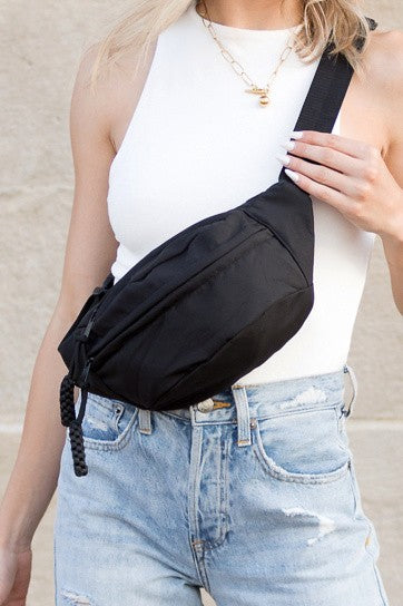 Marisa Nylon Crescent Sling Belt Bum Fanny Bag - Tigbul's Variety Fashion Shop