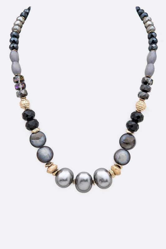 Mix Beads Crystal Collar Necklace - Tigbul's Variety Fashion Shop