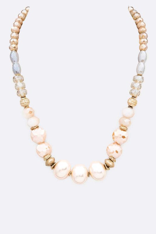 Mix Beads Crystal Collar Necklace - Tigbul's Variety Fashion Shop