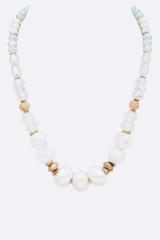 Mix Beads Crystal Collar Necklace - Tigbul's Variety Fashion Shop