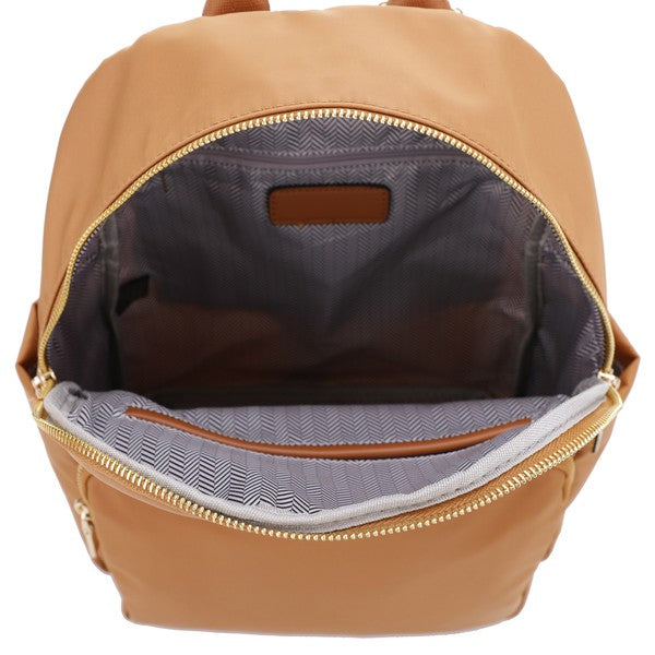 Blush or Black Lux Backpack with Gold Zipper Bag - Tigbul's Variety Fashion Shop